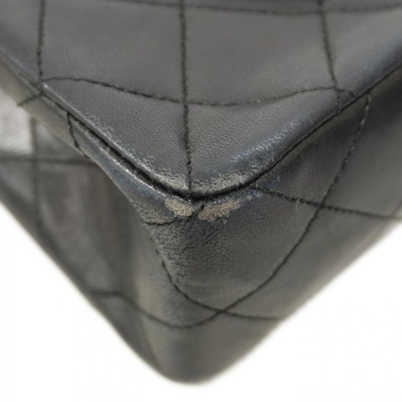 Chanel Shoulder Bag Matelasse W Flap Chain Lambskin Black Women's - Picture 7 of 16